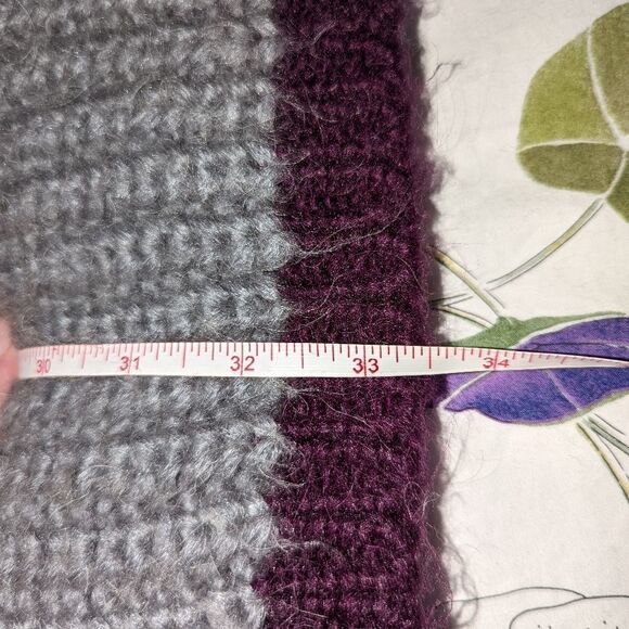 VINTAGE Jewel Tones Wool Open Front Oversized Chunky Cable Knit Cardigan… - Picture 10 of 12